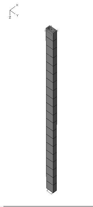 Fire design of a hollow section column out of steel.